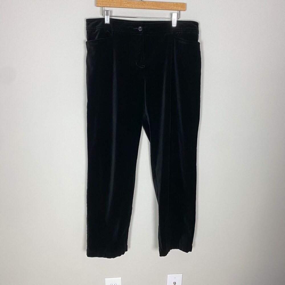 Eileen Fisher Velvet Straight Leg Pants Womens Large Black